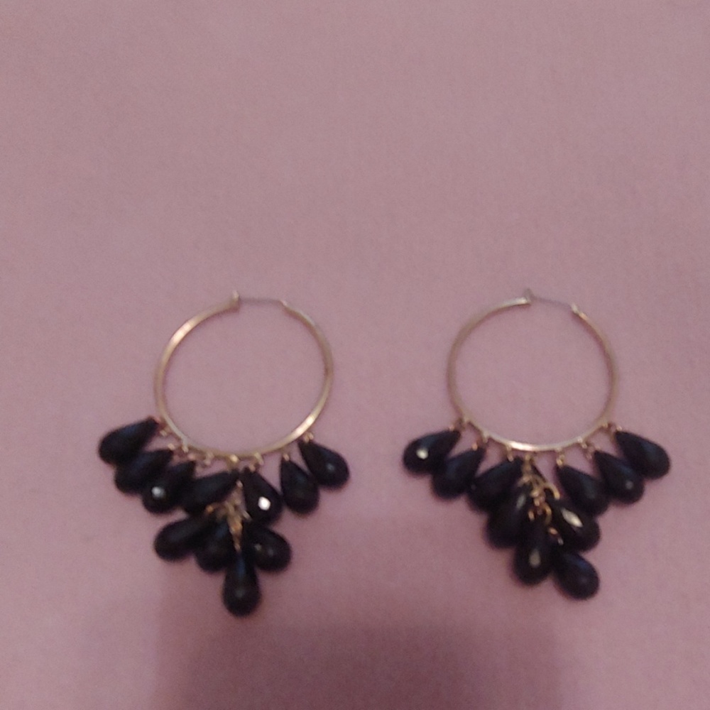 Beautiful Black Beaded Earrings!